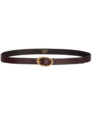 Twp Narrow Leather Belt - Brown