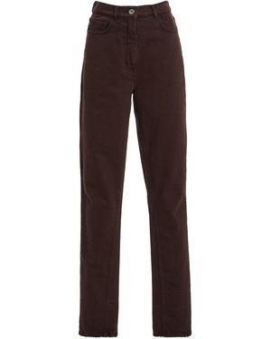Another Tomorrow Slim-Leg Denim Trousers - Brown