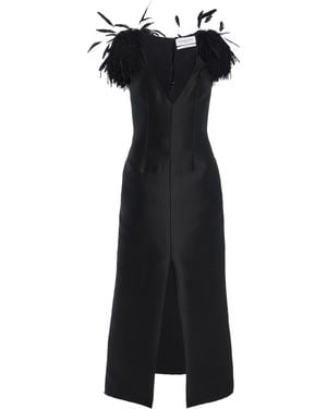 Brandon Maxwell The Reeve Wool-Blend Midi Dress - Black