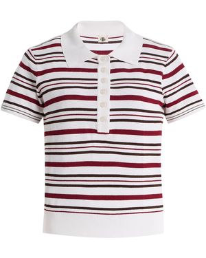 THE GARMENT Madison Striped Knit Polo - Red