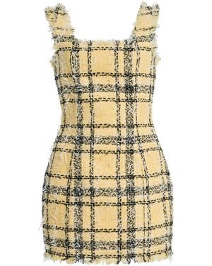 Balmain Glitter Tweed Short Dress - Yellow