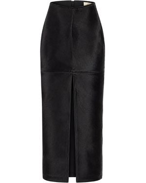 ZUT The Corvette Leather Midi Skirt - Black