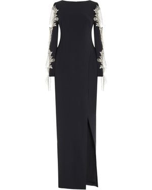 Pamella Roland Crystal-embellished Crepe Gown - Black