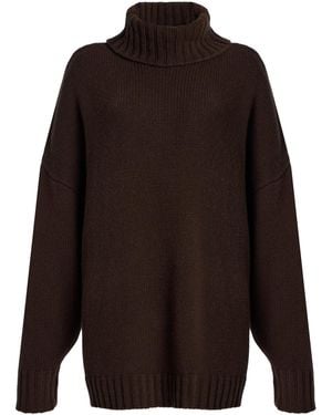 Jenni Kayne Porter Knit Cashmere Turtleneck Jumper - Brown