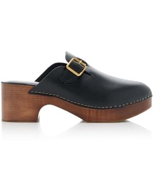 Golden Goose Buckle-detailed Leather Clogs - Black