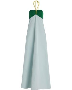 Rosie Assoulin Exclusive Riviera Cotton Maxi Halter Dress - Blue