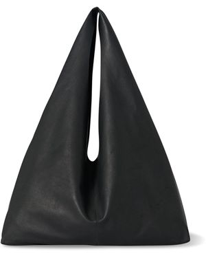 The Row Bindle Leather Hobo Bag - Black