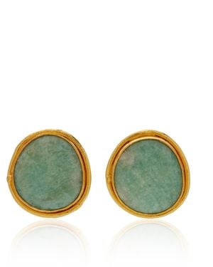 Sylvia Toledano Macaron Amazonite Earrings - Green