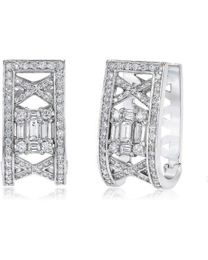 Mindi Mond New York Clarity 18K Lattice Diamond Earrings - White