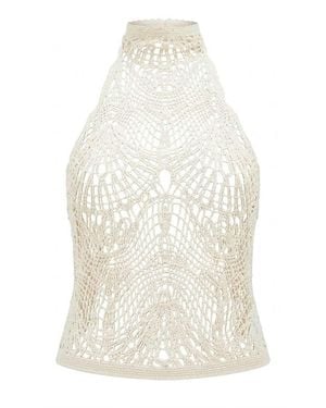 Siedres Indy Crocheted Lace Top - White