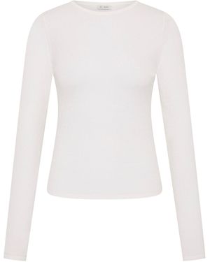 St. Agni Superfine Long Sleeve Merino Wool Top - White