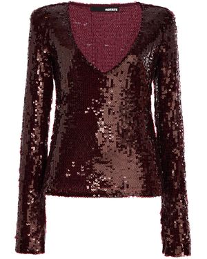 ROTATE BIRGER CHRISTENSEN Sequined Top - Red