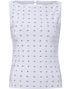 Siedres Zelna Studded Top - White