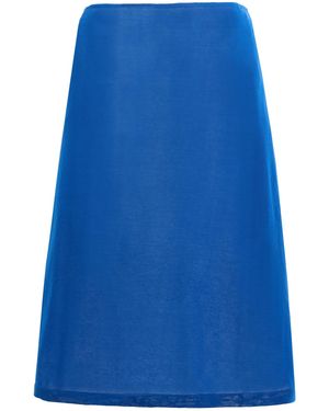 Ziah Cotton-Blend Sheet Knit Midi Skirt - Blue