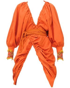 Andrea Iyamah Ilo Bubble Robe - Orange