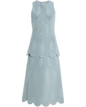 Alexis Zandra Pointelle-knit Midi Dress - Blue