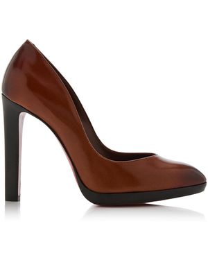 Christian Louboutin Fannylove Alta 120Mm Leather Court Shoes - Brown