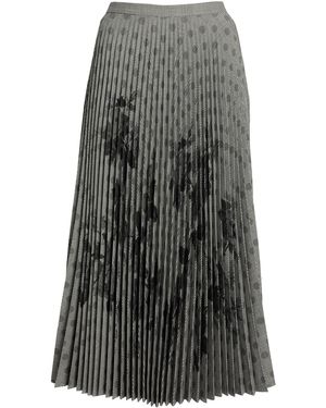 Erdem Pleated Prince Of Wales Maxi Skirt - Grey