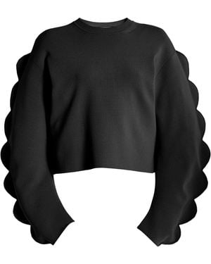 Ulla Johnson Ivy Scalloped Milano Knit Jumper - Black