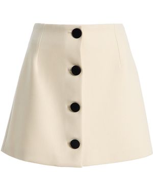 D'Estree Exclusive Lucio Crepe Mini Skirt - Natural