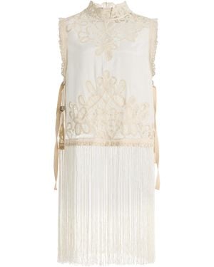 Sea Adelina Fringed Lace Top - White