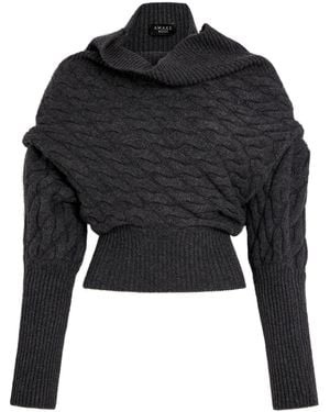 A.W.A.K.E. MODE Merino Wool-Cashmere Cable-Knit Sweater - Black