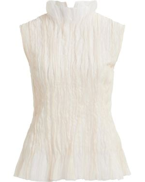 Aje. Soloist Peplum Organza Top - White