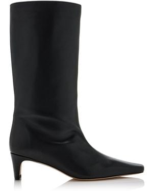 STAUD Wally Leather Mid-Calf Boots - Black