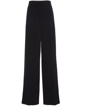 Stella McCartney Tuxedo-Striped Stretch-Wool Pants - Black