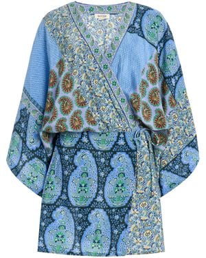 BOTEH Onda Silk Robe Dress - Blue