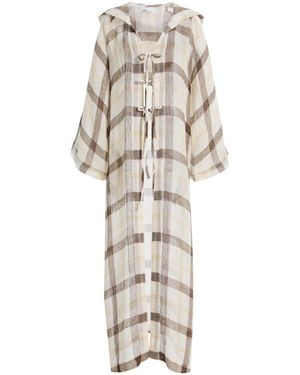 Lisa Marie Fernandez Beach Cape Linen-Blend Gauze Maxi Dress - Natural