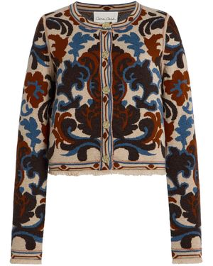 Cara Cara Livi Fringed Wool-Cotton Jacquard Jacket - Black