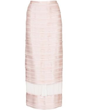 Delpozo Claudia Bias Ribbon Silk Skirt - White