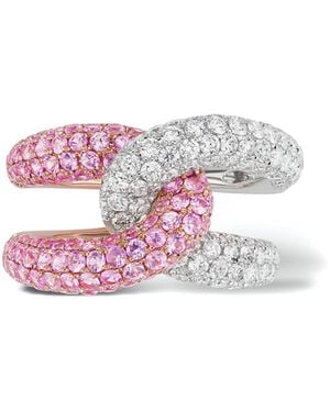 Gemella Jewels Intertwin 18K Diamond; Sapphire Ring - Pink