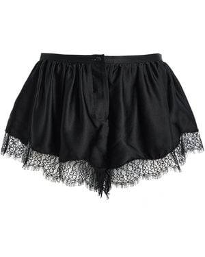 Franchise Lisette Ruffled Silk Mini Shorts - Black