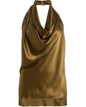 Adam Lippes Cusette Silk Charmeuse Top - Green