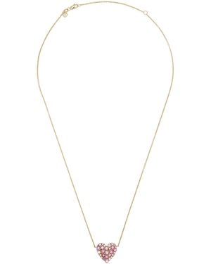 Sydney Evan 14K; Diamond; And Sapphire Cocktail Heart Necklace - Pink