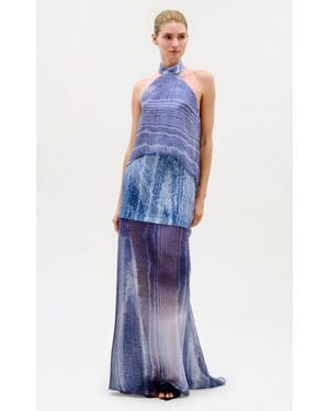 Silvia Tcherassi Amalia Silk-Blend Maxi Skirt - Blue