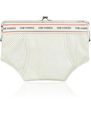 Edie Parker Undies Satin Clutch - White
