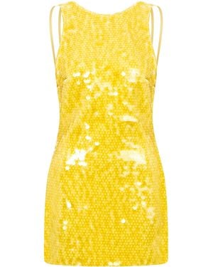 ILA THE BRAND Niss Sequined Mini Dress - Yellow