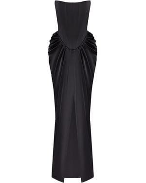 BALYKINA Iva Ruched Corset Maxi Dress - Black
