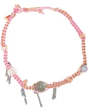 Joie Cotton Candy Stainless Steel Multi-Stone Necklace - Pink