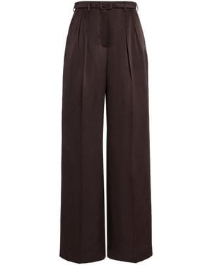 Gabriela Hearst Vargas Pleated Silk Wide-Leg Trousers - Brown