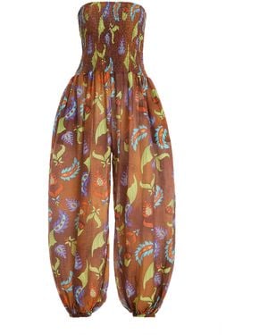 Siedres Exclusive La Isla Smocked Jumpsuit - Orange