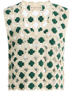 All That Remains Cris Cotton-Crochet Top - Green
