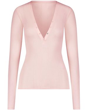 NEGATIVE Whipped Henley Top - Pink