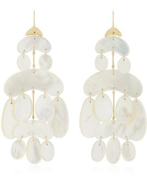 Ten Thousand Things 18k Yellow Gold Mother Of Pearl Chandelier Earrings - White