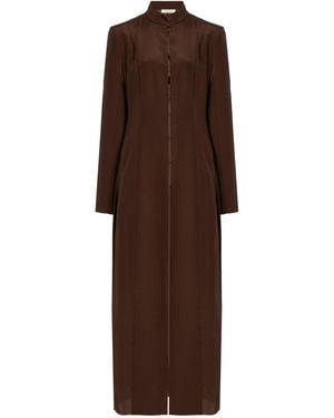 Colleen Allen Exclusive Long Silk Jacket - Brown