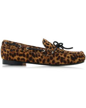 Frēda Salvador Morgan Leopard Pony Hair Boat Shoes - Multicolour