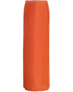 Colleen Allen Silk-Habotai Maxi Slip Skirt - Orange